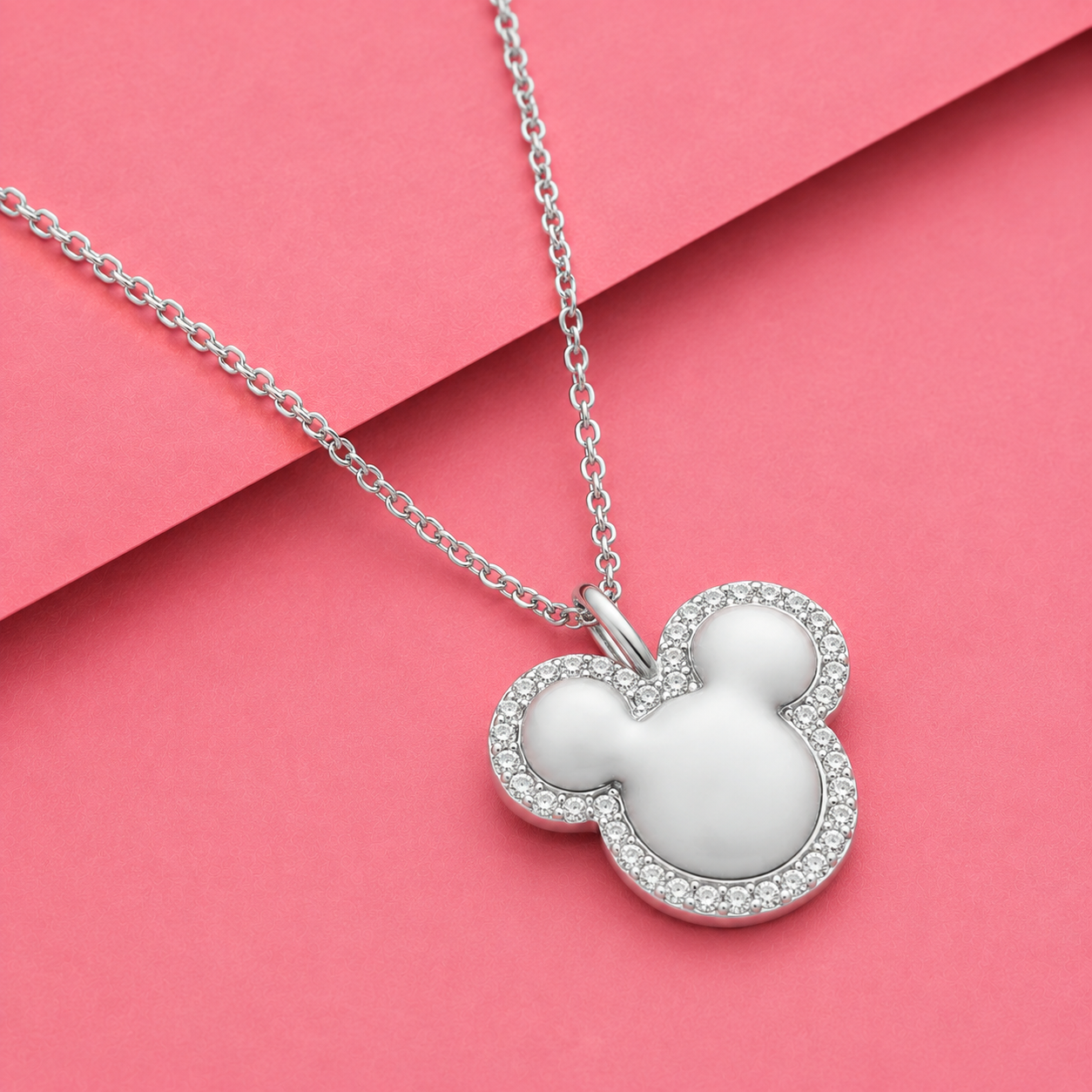 Teddy Pendant in Sterling Silver with Moissanite