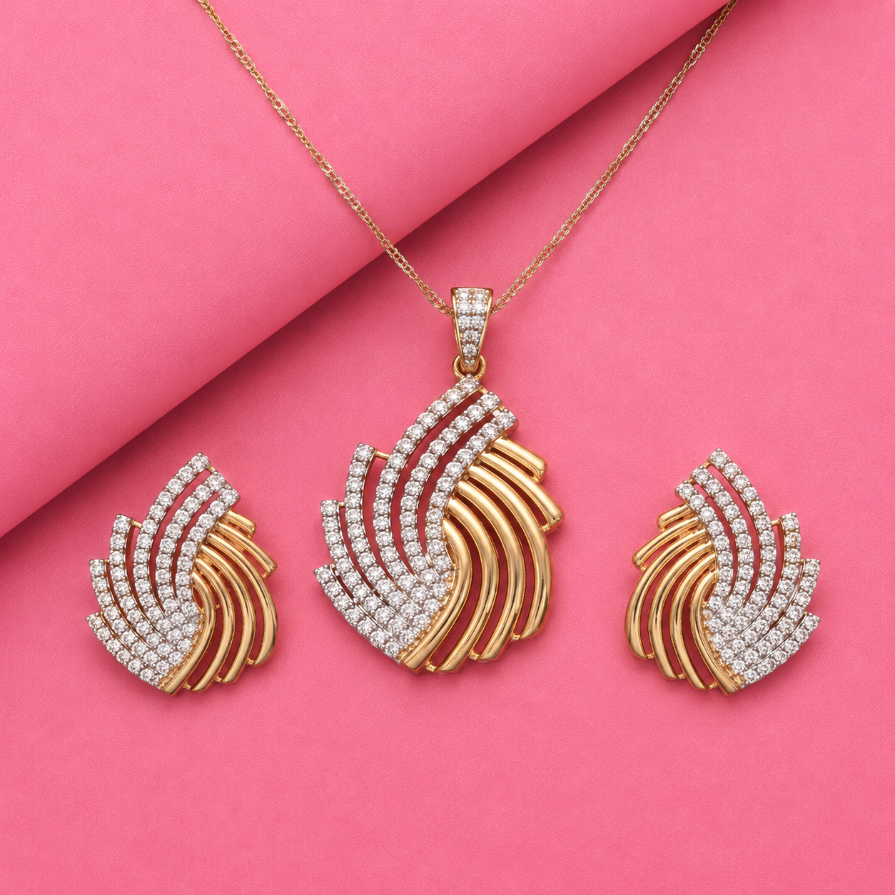 Earth Essence Sterling Silver Moissanite Pendant Set