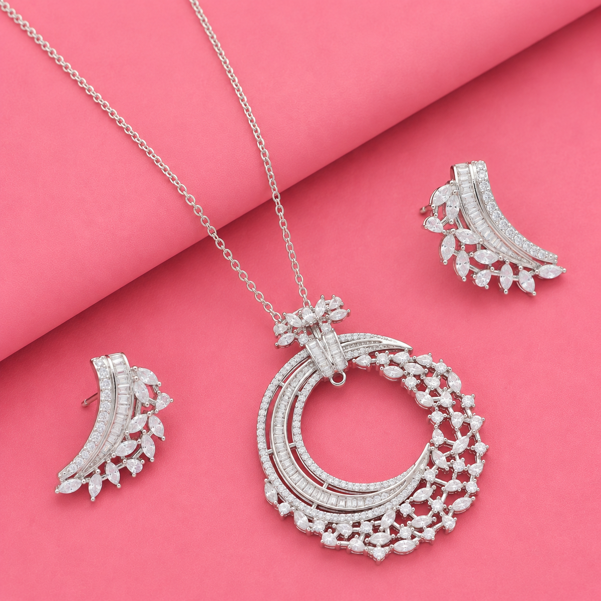Premium Moissanite Pendant Set in 925 Silver Jewelry for Special Occasions