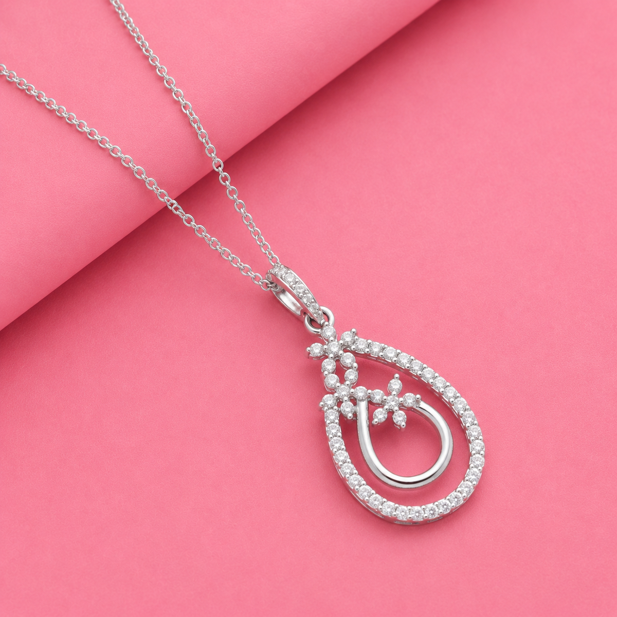 Moissanite Gemstone Glimmers Pendant in Silver