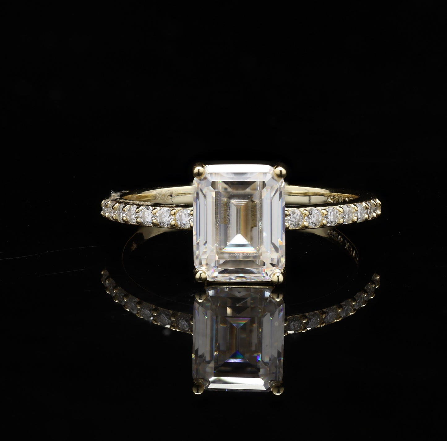 Mouni Roy inspired Emerald Cut Engagement Ring