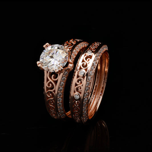 Elegant design Filigree Engagement Ring