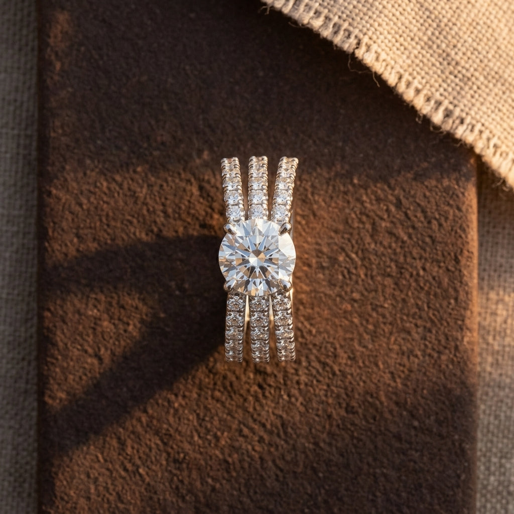 Sargun Mehta inspired Engagement Ring with Moissanite in Sterling Silver
