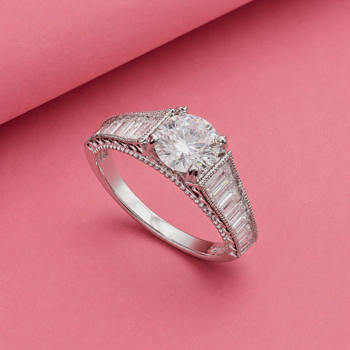 Twilight Spark 925 Silver Moissanite Ring