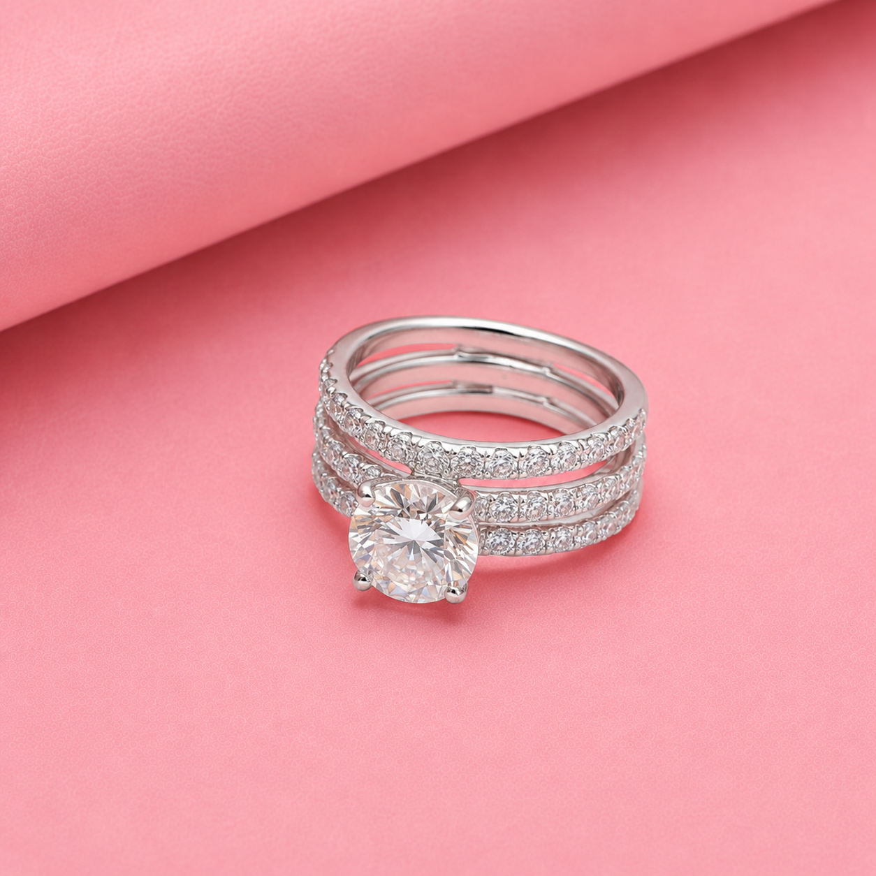 Sargun Mehta inspired Engagement Ring with Moissanite in Sterling Silver