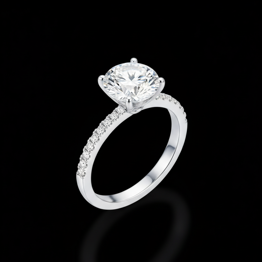 Parineeti Chopra inspired Round Brilliant Moissanite Ring