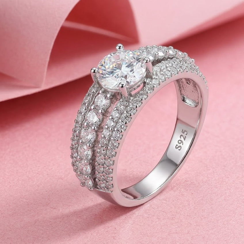 Brilliance Band Silver Moissanite Ring for every Occasion