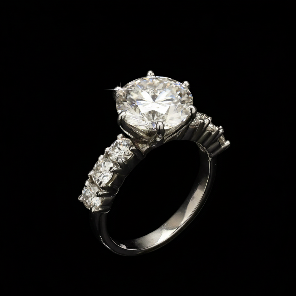 Alia Bhat inspired Engagement Ring in Sterling Silver with Moissanite