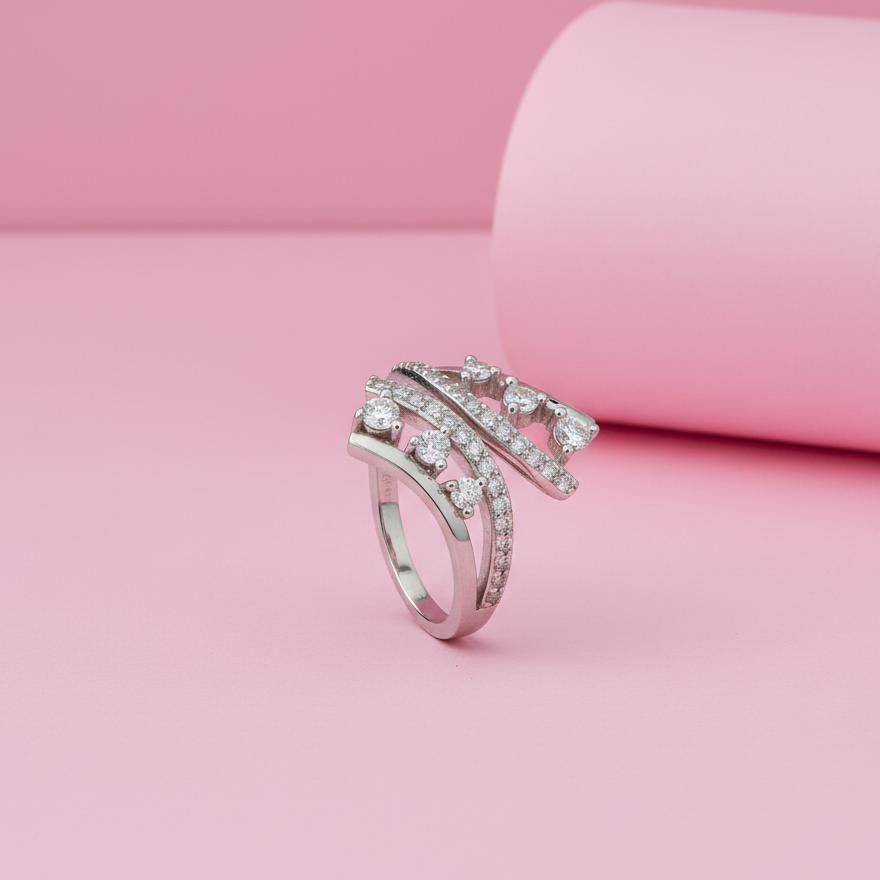 Damascene Jasmine Fancy Ring