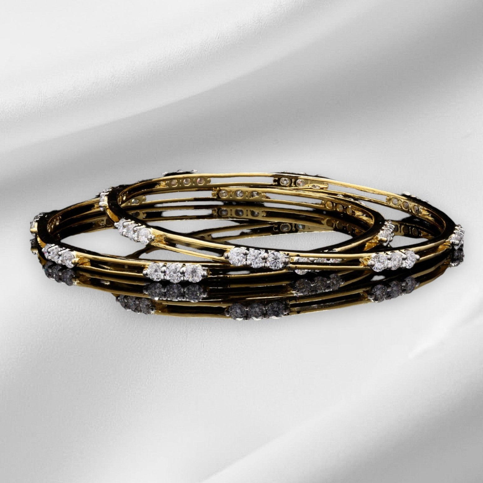 925 Silver Gold Rhodium Moissanite Bangles