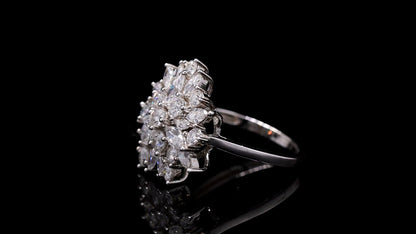 Moissanite Diamond Cluster Ring