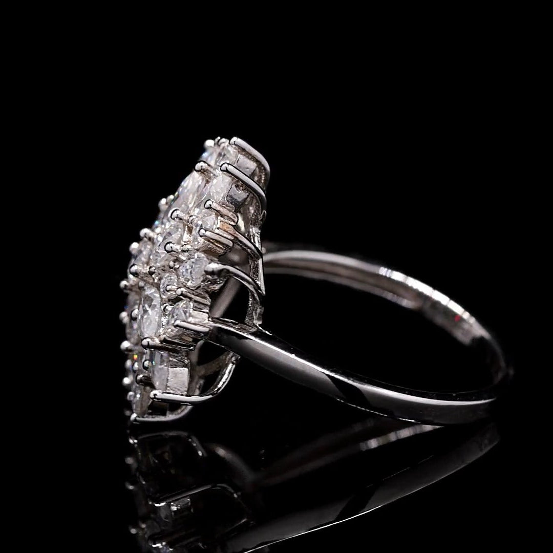 Moissanite Diamond Cluster Ring
