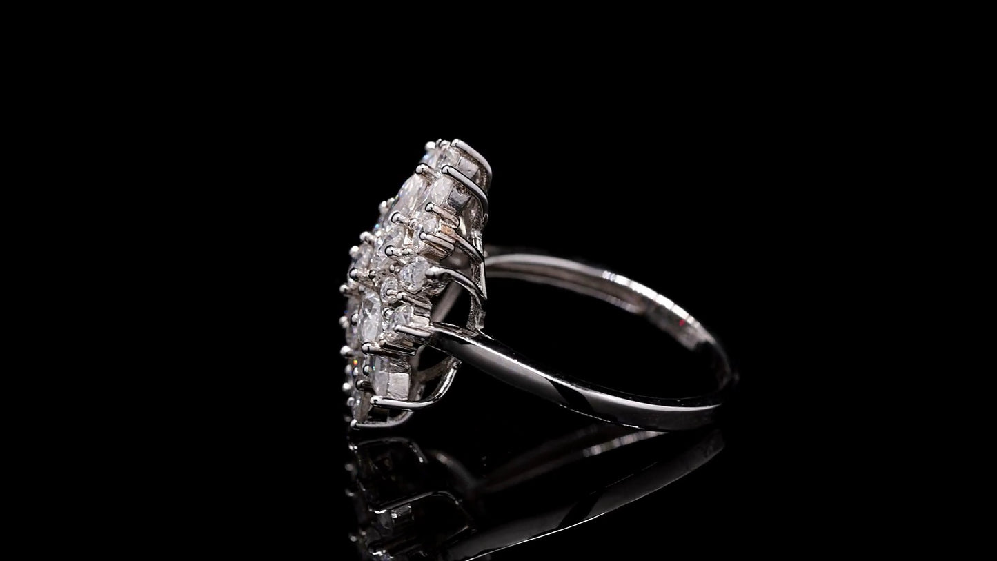 Moissanite Diamond Cluster Ring