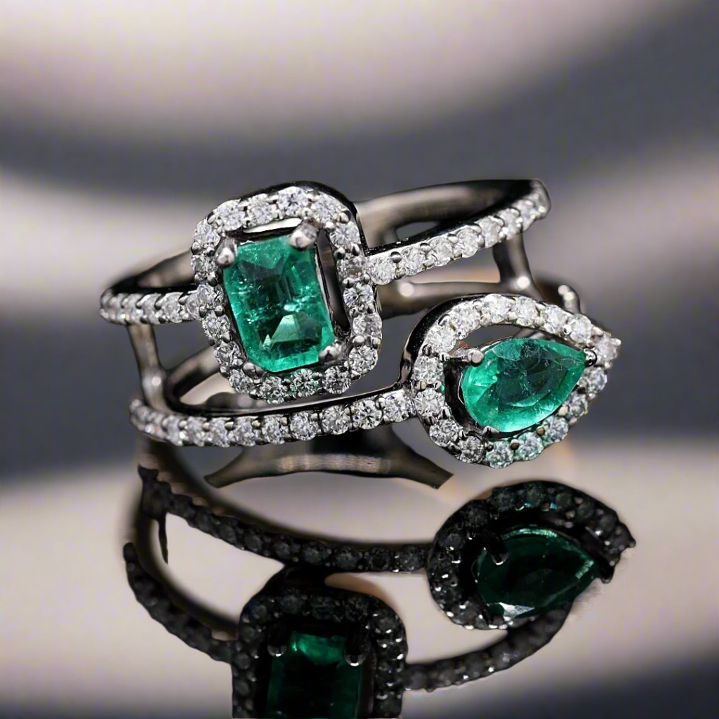 Lab Grown Emerald Baguette Ring