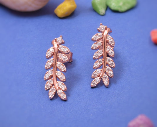 Leaf Earring in Rose-Gold