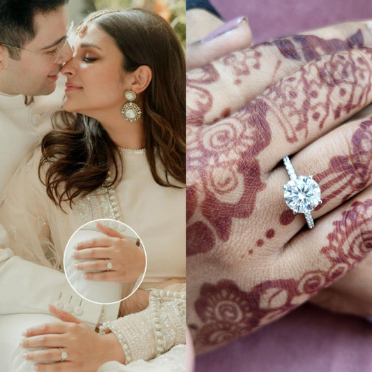 Parineeti Chopra inspired Round Brilliant Moissanite Ring