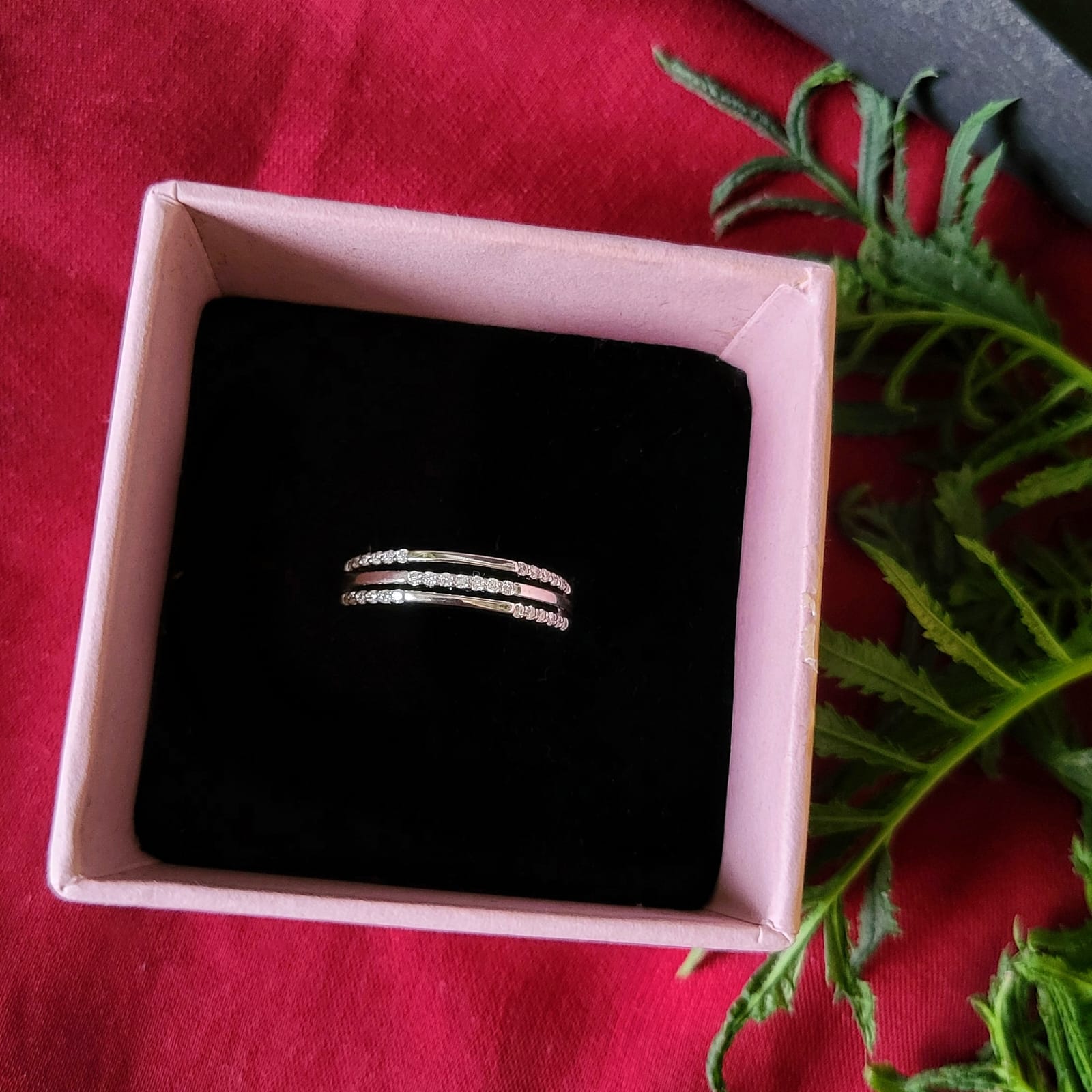 3 stack Moissanite Ring