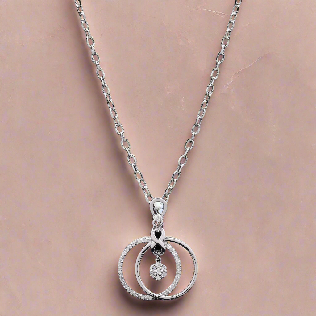 Noor drop Pendant in Moisssanite with Silver