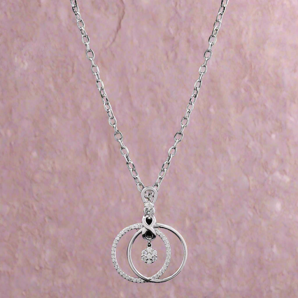 Noor drop Pendant in Moisssanite with Silver