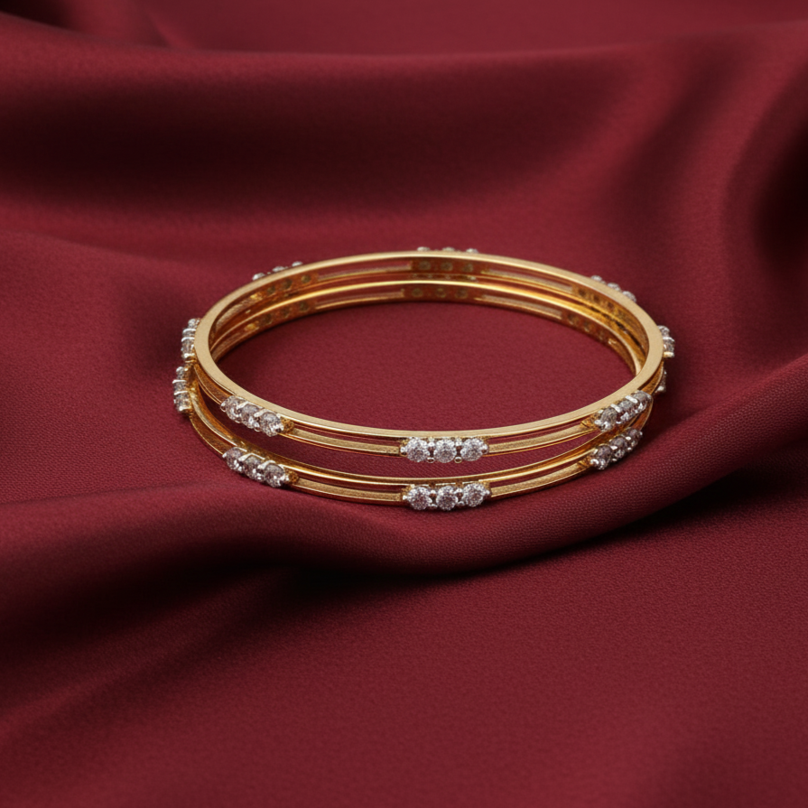 925 Silver Gold Rhodium Moissanite Bangles