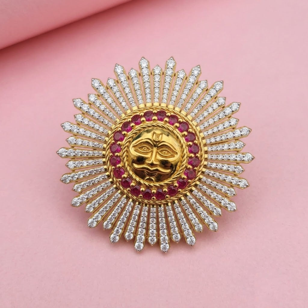 Heritage Sun Moissanite Brooch Inspired by Padmanabh Singh — Jaipur Royal Edit
