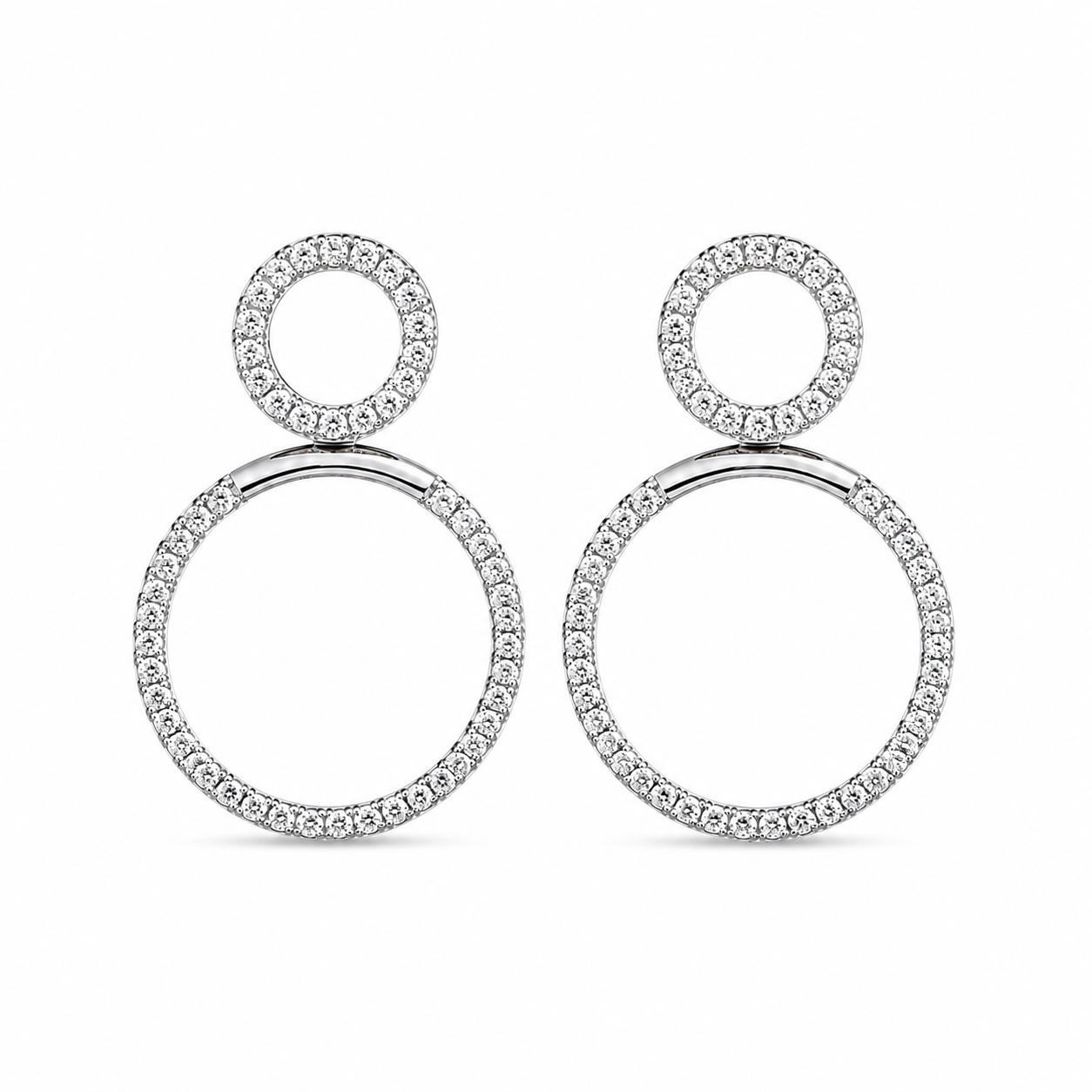 Celeste 3-in-1 Convertible Earrings in Sterling Silver with Moissanite