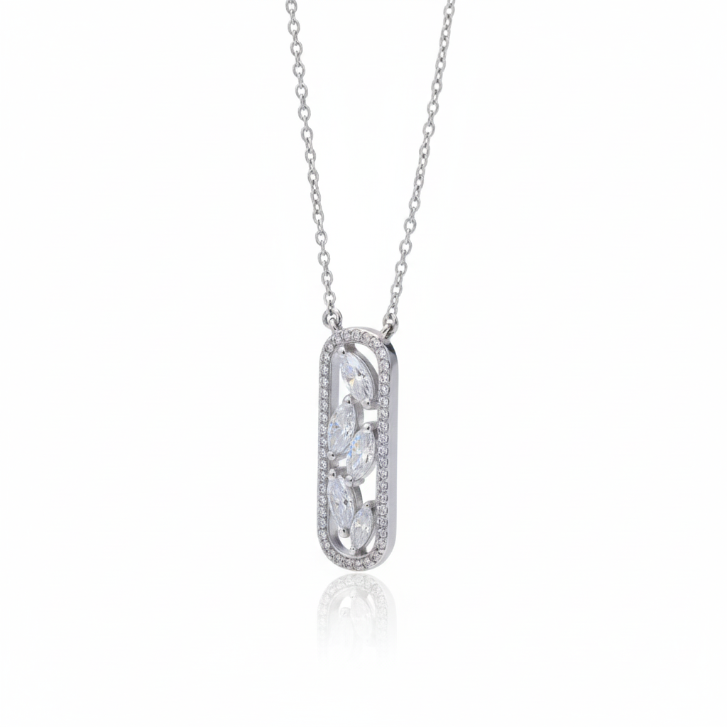 Moissanite Diamond Pendant for Men in Sterling Silver