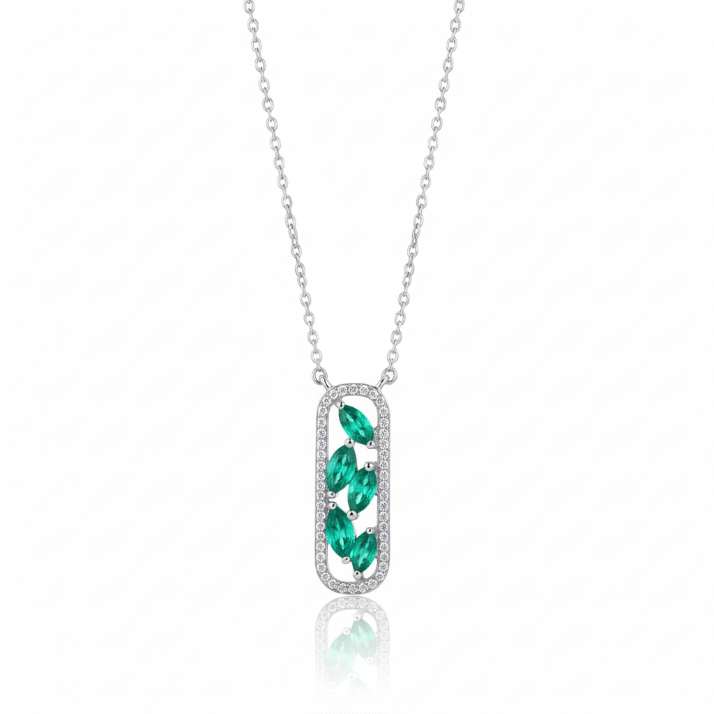 Moissanite Diamond Pendant for Men in Sterling Silver
