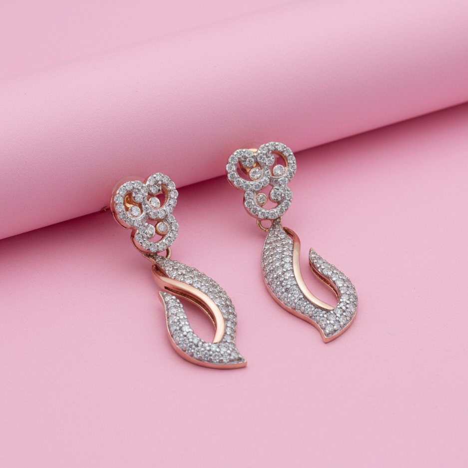 Moissanite Drop Earrings in Sterling Silver