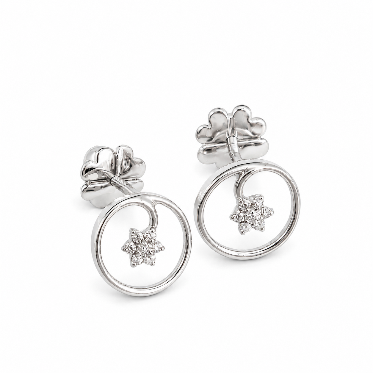 Starlight Moissanite Studs in Sterling Silver