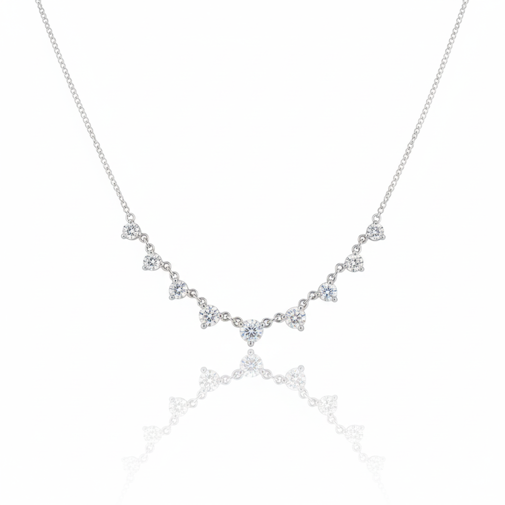 Sterling silver Moissanite Chain Pendant