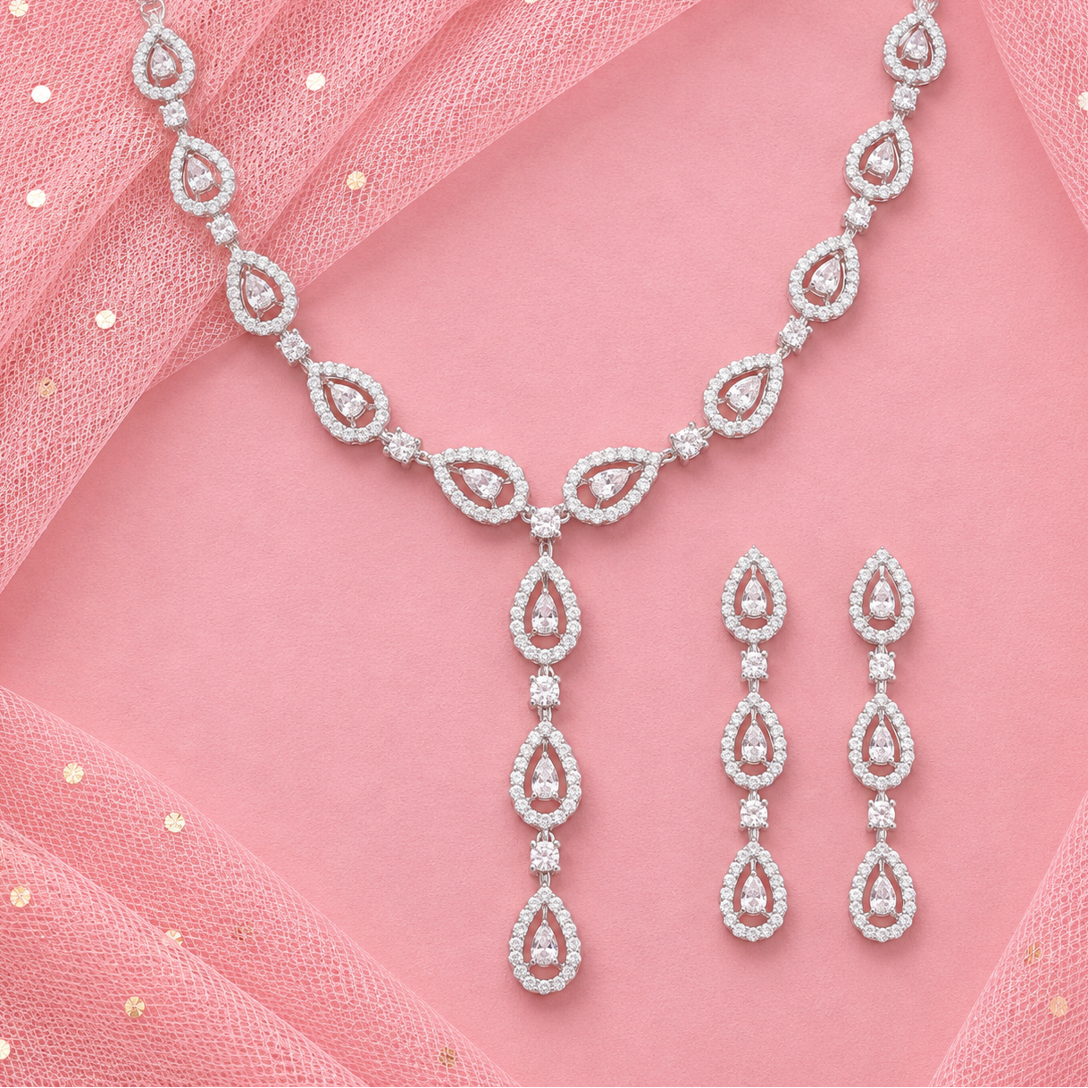 Elegant Spark Necklace with Moissanite in 925 Silver