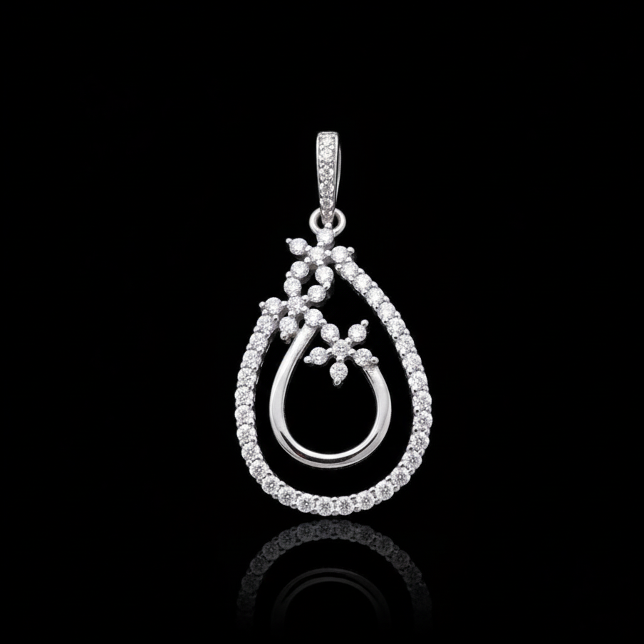 Moissanite Gemstone Glimmers Pendant in Silver