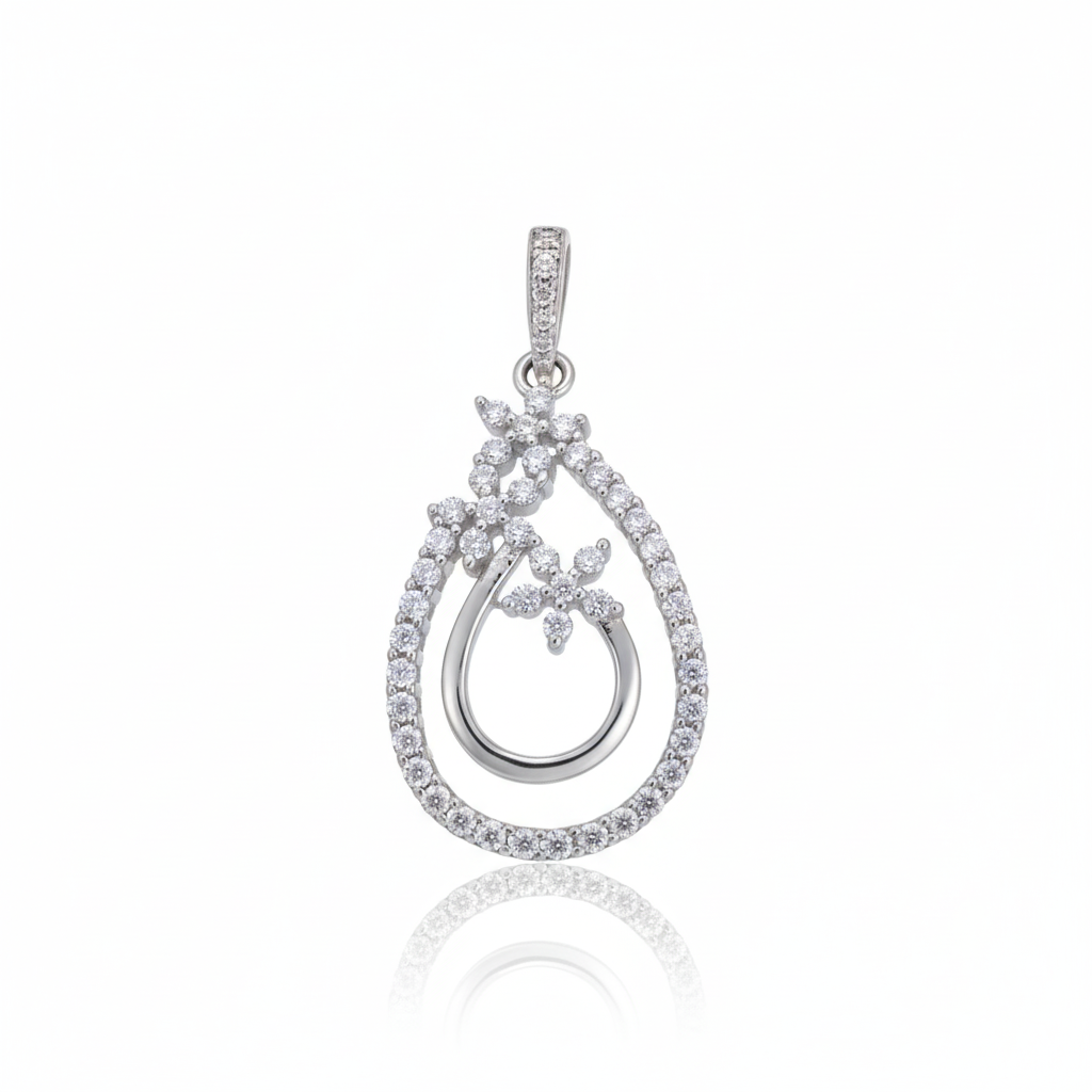 Moissanite Gemstone Glimmers Pendant in Silver