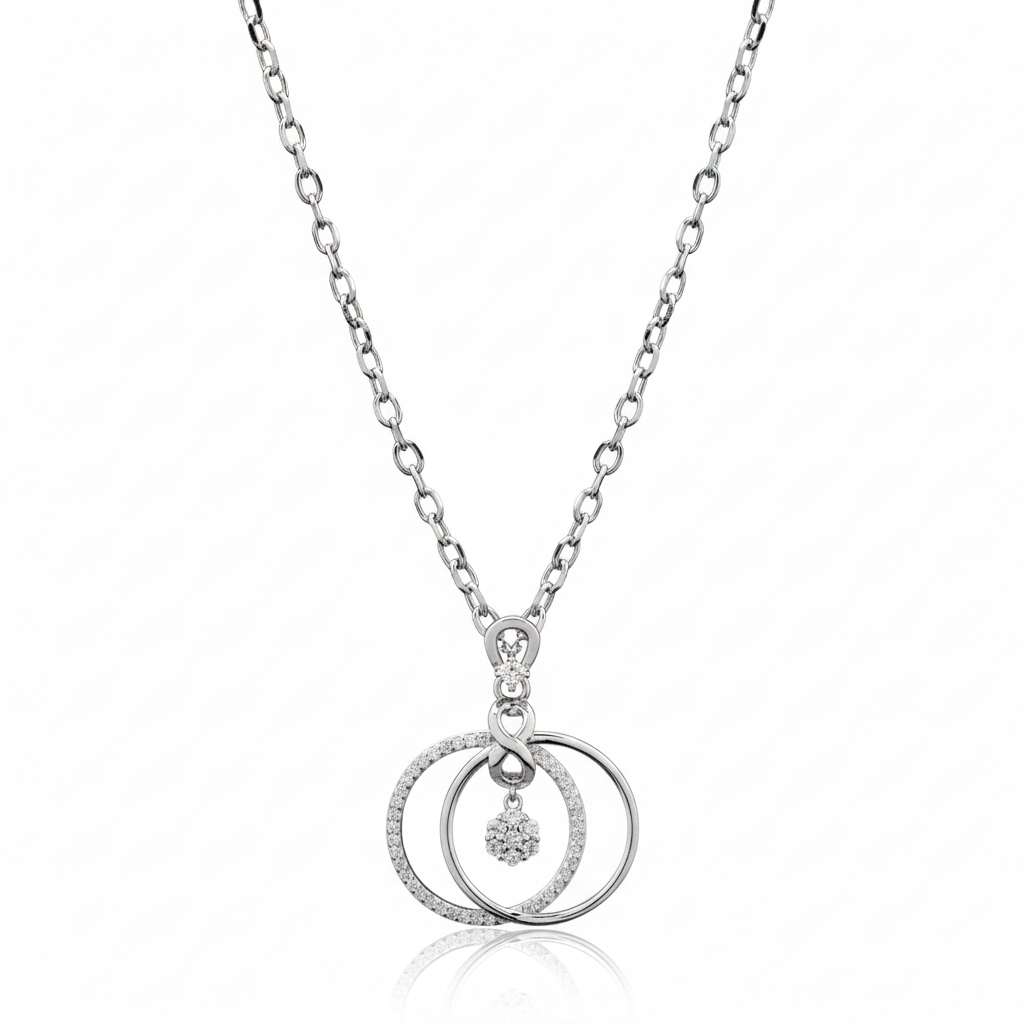 Noor drop Pendant in Moisssanite with Silver