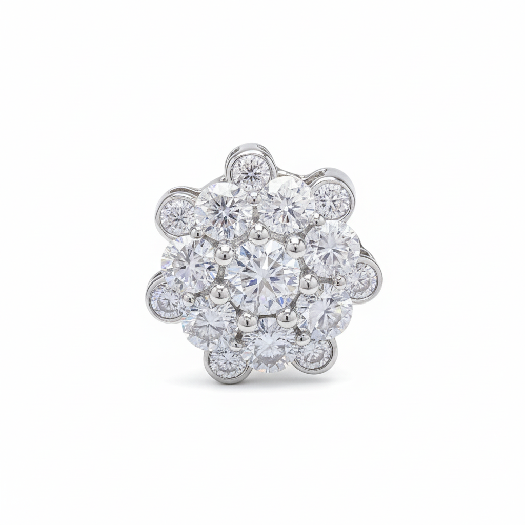 Infinity Loop Moissanite Silver Pendant in Silver