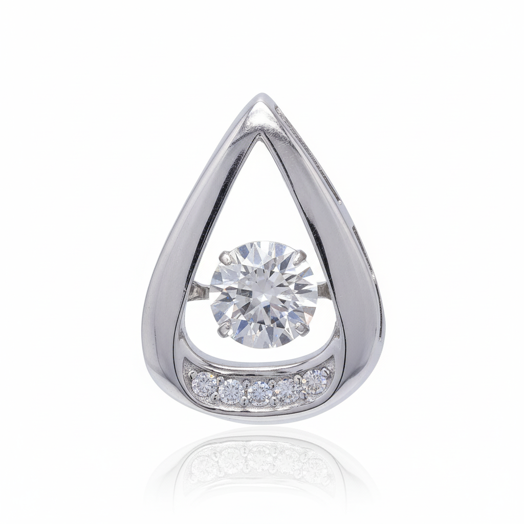 Eternal Solitaire Glow Moissanite Pendant in Silver