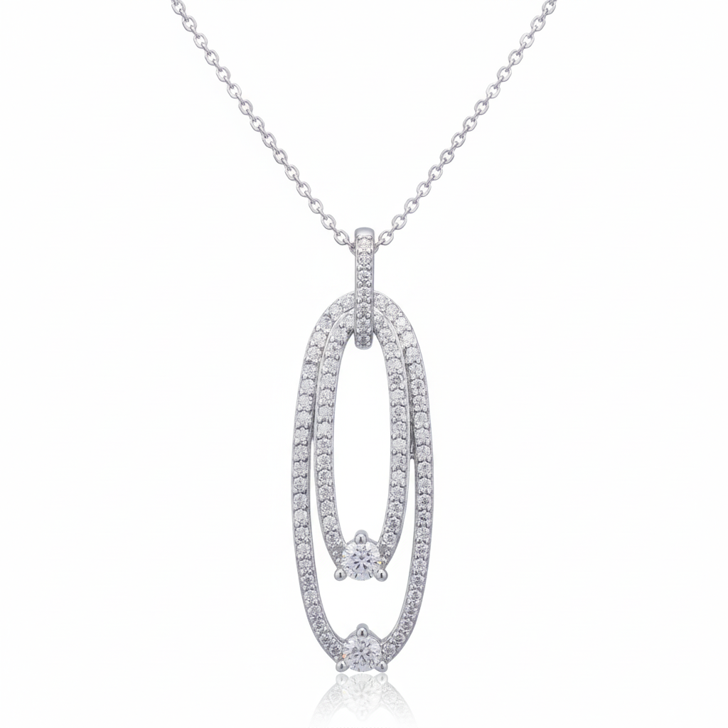 Infinity Glow Silver Moissanite Pendant in Silver