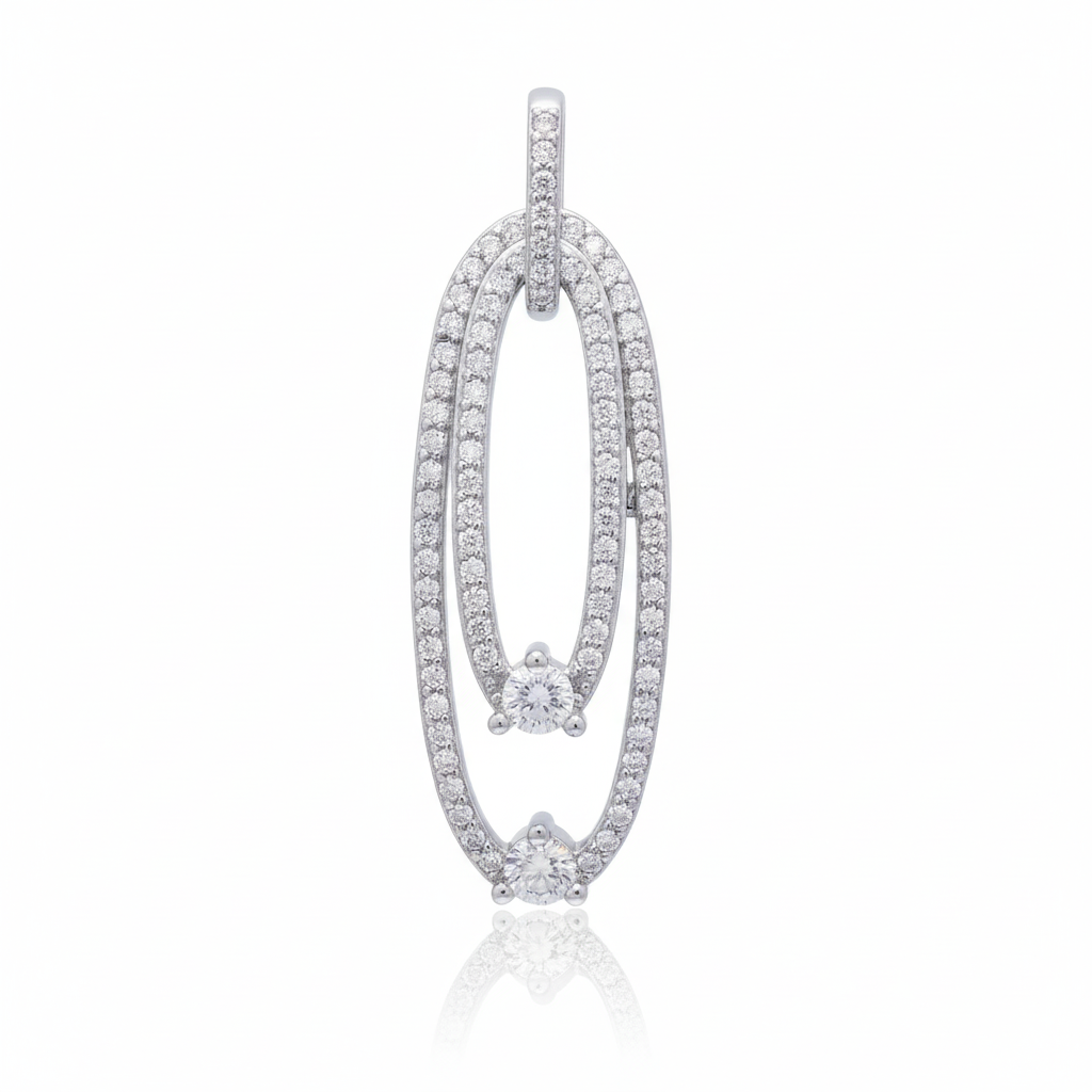 Infinity Glow Silver Moissanite Pendant in Silver