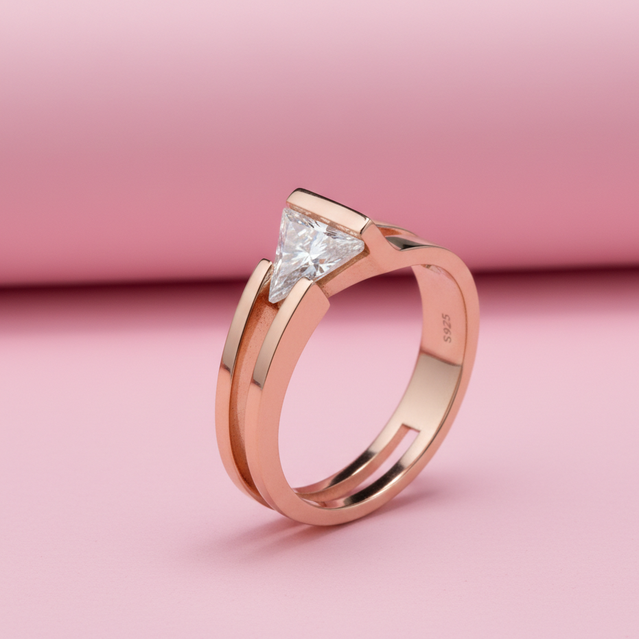 Comfort-Fit Moissanite Ring in Silver for him