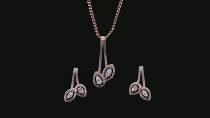 Leafy love Sterling Silver Moissanite Pendant Set