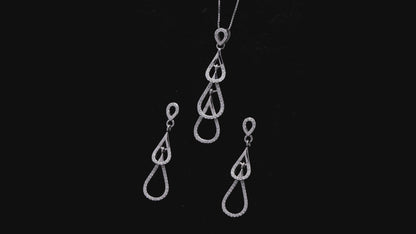 Droplets Sterling Silver Pendant Set