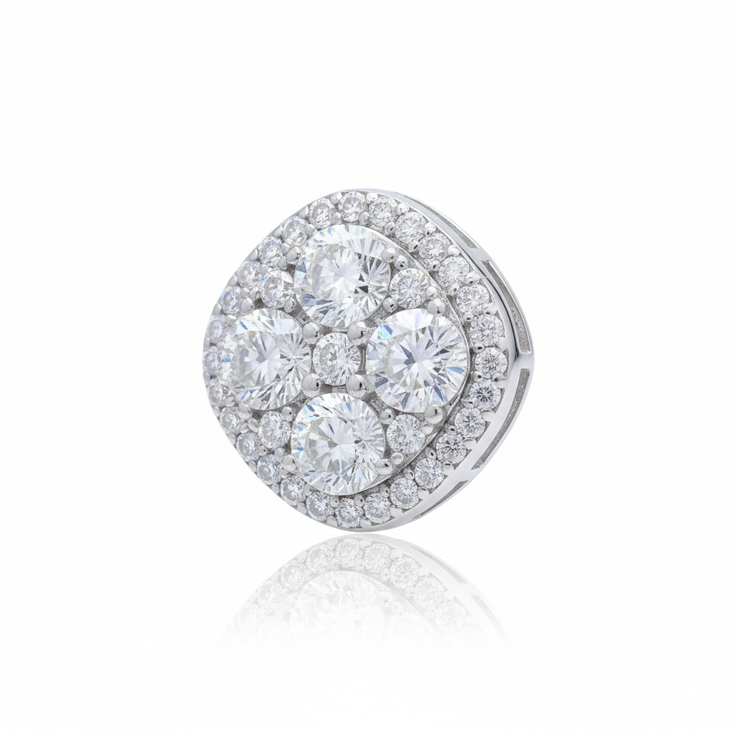 Minimalist Everyday wear Moissanite Pendant in Silver