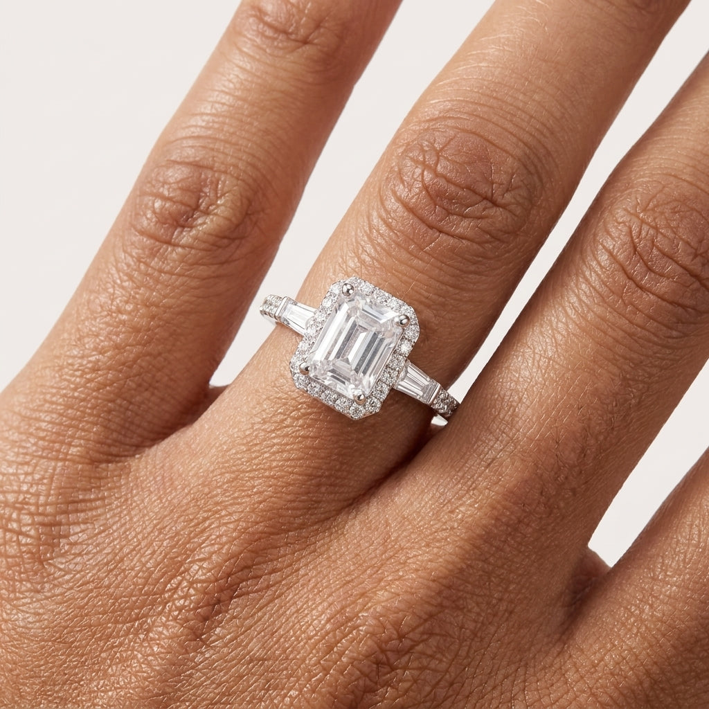 Starlight Glow Silver Moissanite Ring in Moissanite| 925 silver