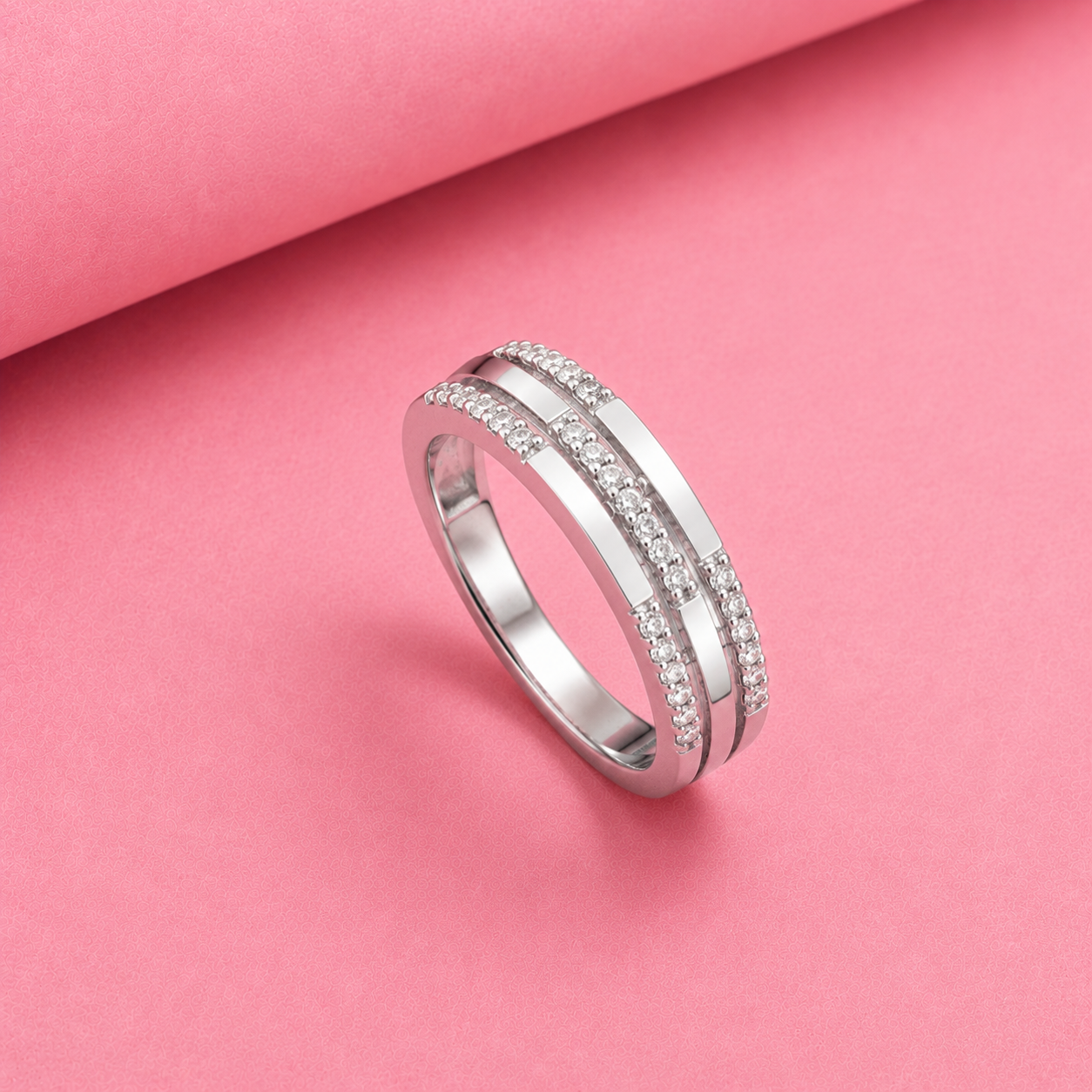 Sterling Silver 3 stack Moissanite Ring| perfect for daily wear