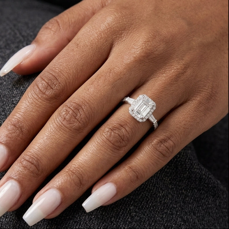 Starlight Glow Silver Moissanite Ring in Moissanite| 925 silver