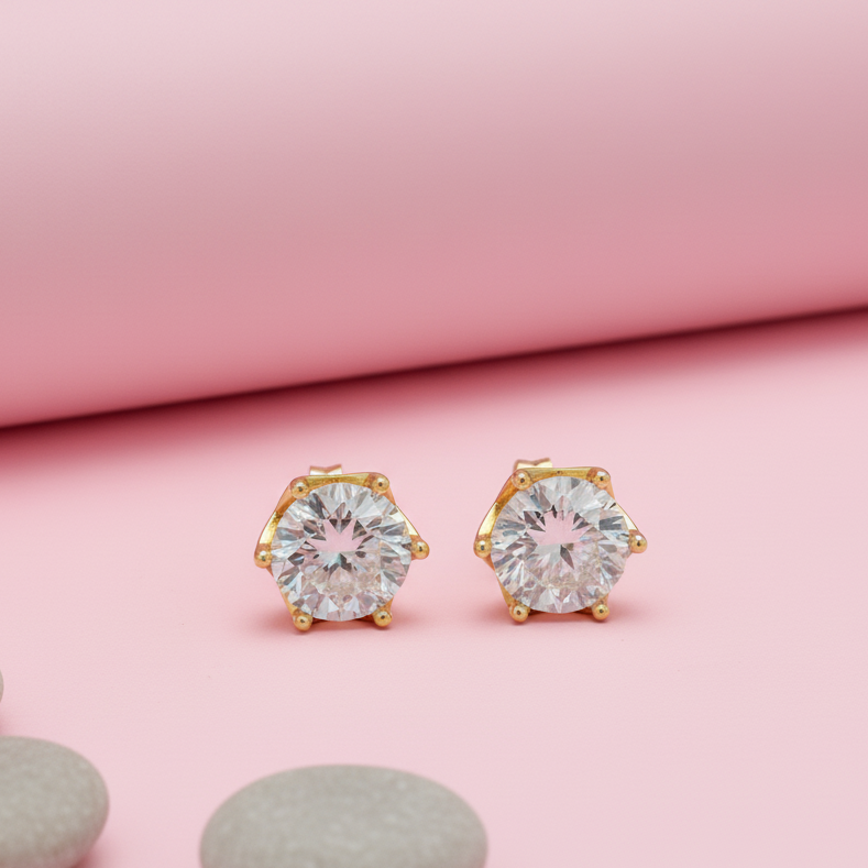 Nova Round Moissanite 925 Silver Studs, 2.5 Carat