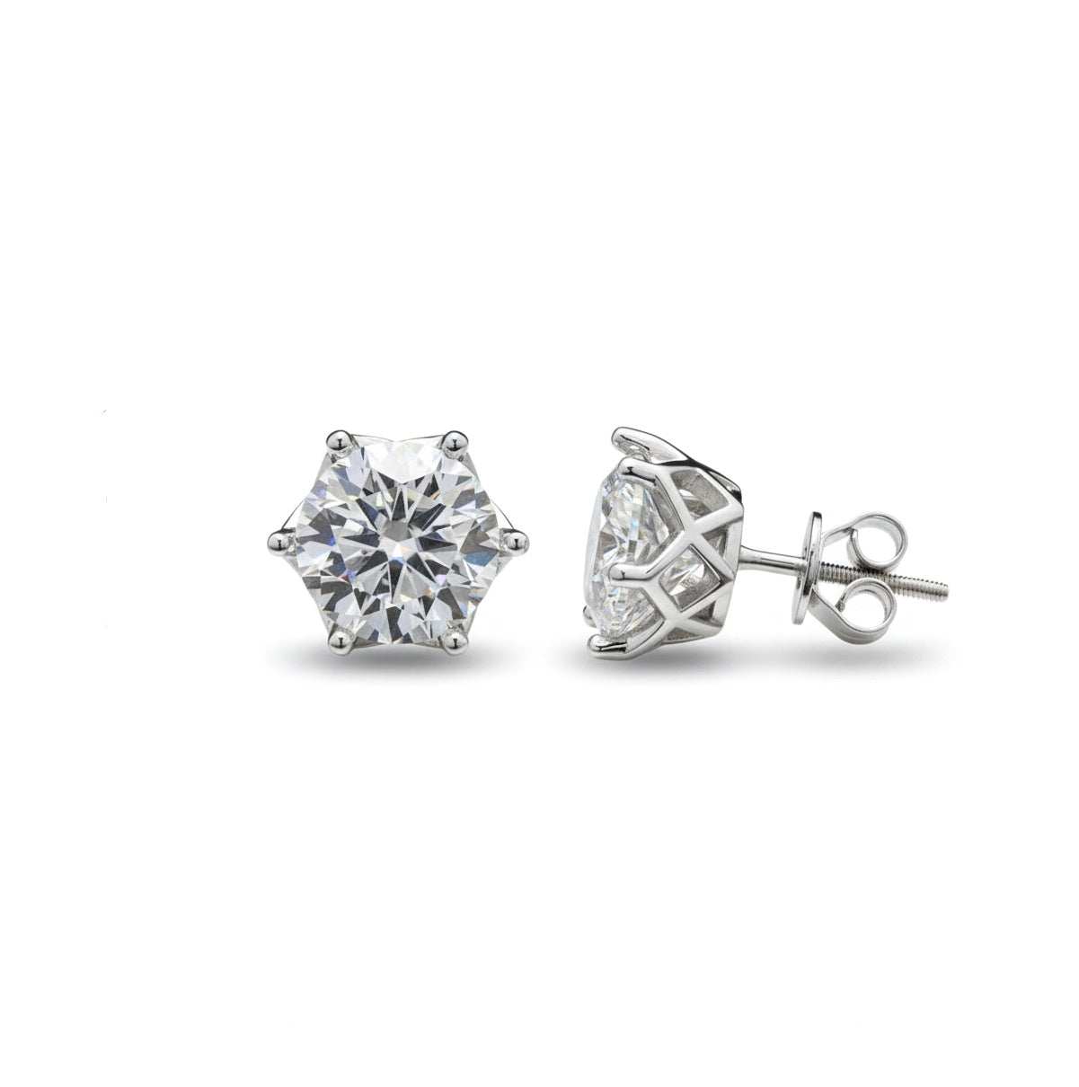 Chandrika Silver with Moissanite Studs for daily wear, 6 Carat