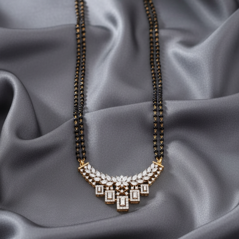 Latest Moissanite Mangalsutra Pendant | Wedding, Bridal & Everyday wear in Silver