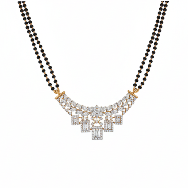 Latest Moissanite Mangalsutra Pendant | Wedding, Bridal & Everyday wear in Silver